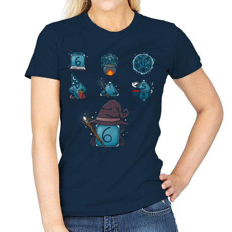 Wizard Set Dice - Womens T-Shirts RIPT Apparel Small / Navy