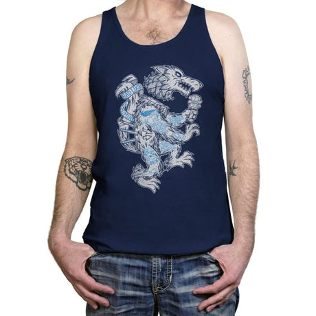 Wolf Spoiler Crest - Tanktop Tanktop RIPT Apparel X-Small / Navy