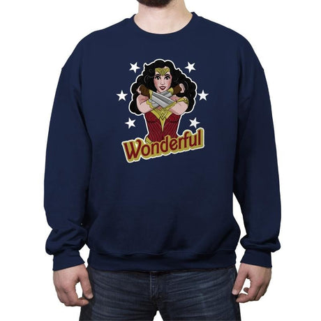 wonderful - Crew Neck Sweatshirt Crew Neck Sweatshirt RIPT Apparel Small / Navy