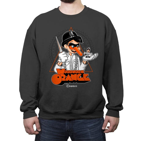 Woodwork Orange - Crew Neck Sweatshirt Crew Neck Sweatshirt RIPT Apparel Small / Charcoal