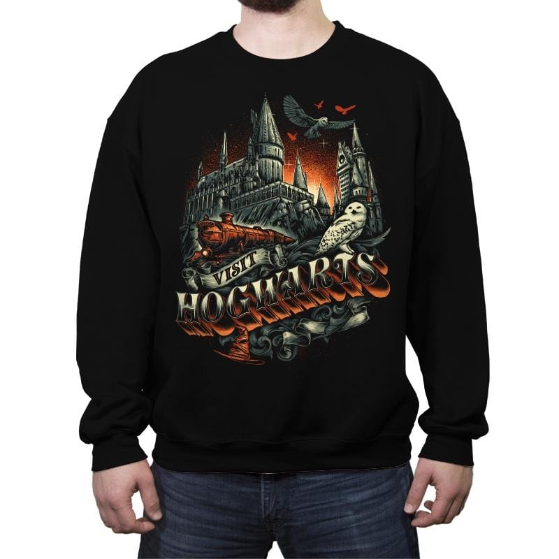 World of the Wizards - Crew Neck Sweatshirt Crew Neck Sweatshirt RIPT Apparel Small / Black