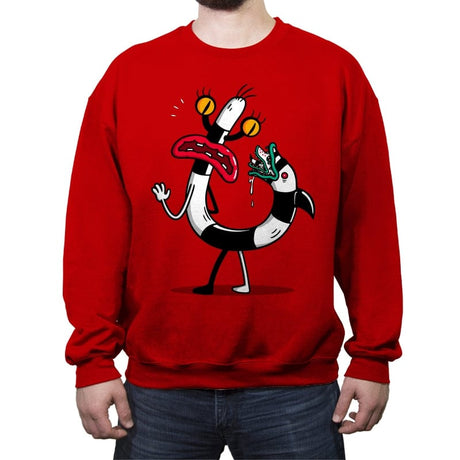 Worm Tail! - Crew Neck Sweatshirt Crew Neck Sweatshirt RIPT Apparel Small / Red