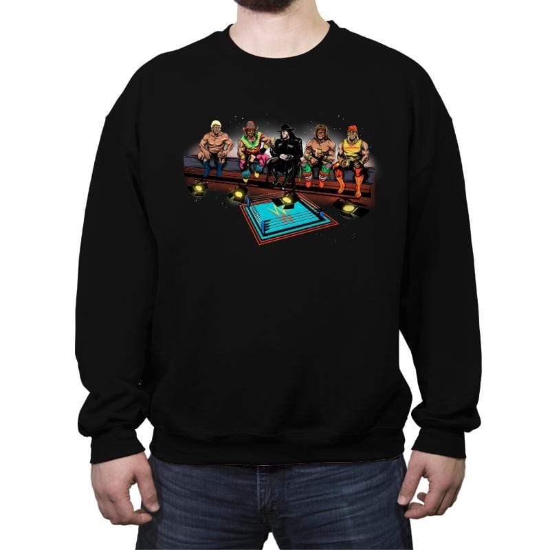 Wrestlers Break - Crew Neck Sweatshirt Crew Neck Sweatshirt RIPT Apparel Small / Black