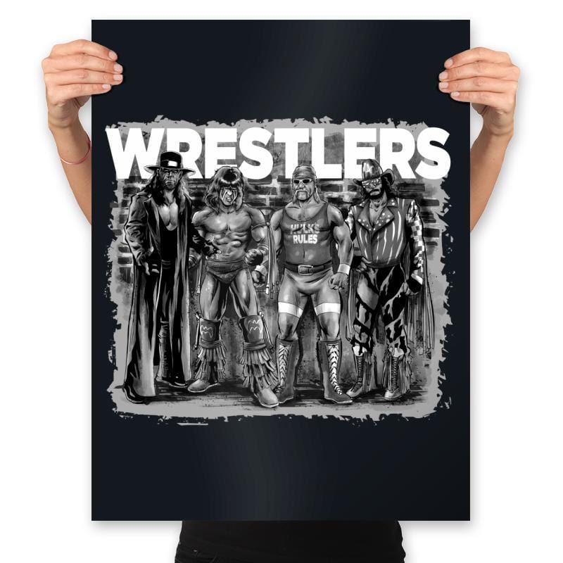 Wrestlers - Prints Posters RIPT Apparel 18x24 / Black