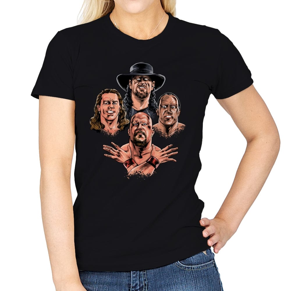 Wrestlers Rhapsody Remix - Womens T-Shirts RIPT Apparel Small / Black