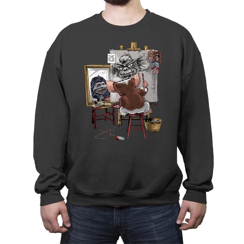 Wrong Triple Self-Portrait - Crew Neck Sweatshirt Crew Neck Sweatshirt RIPT Apparel Small / Charcoal