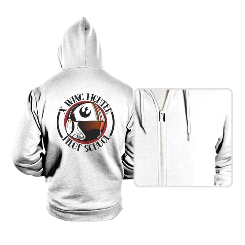 X Wing Pilot School - Hoodies Hoodies RIPT Apparel Small / White