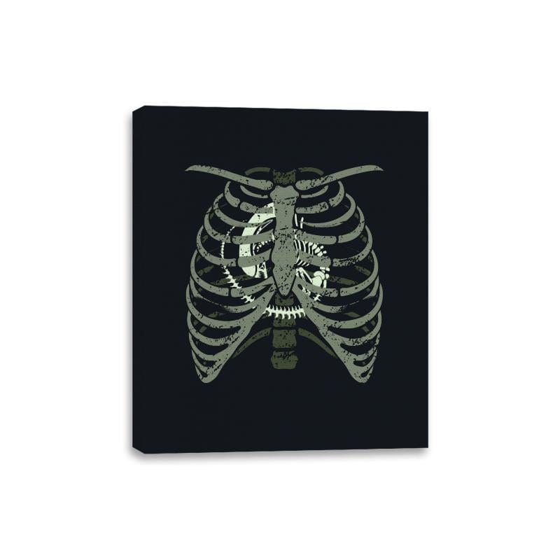 Xenomorph in (your) Chest - Canvas Wraps Canvas Wraps RIPT Apparel 8x10 / Black