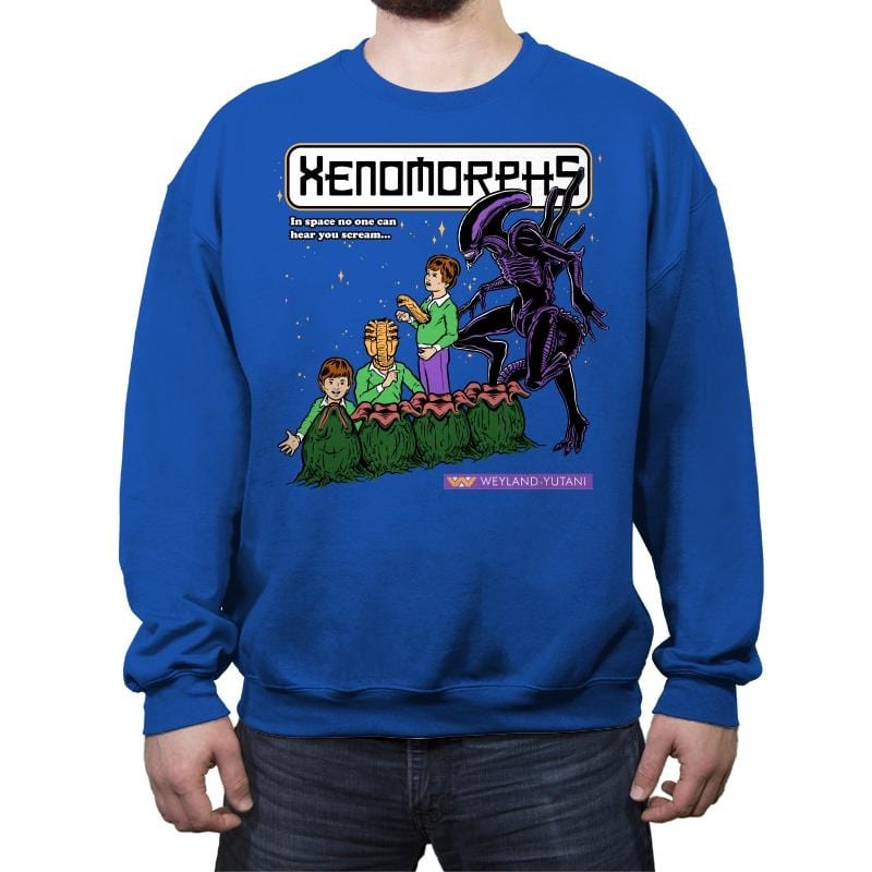 Xenomorphs Book - Crew Neck Sweatshirt Crew Neck Sweatshirt RIPT Apparel Small / Royal