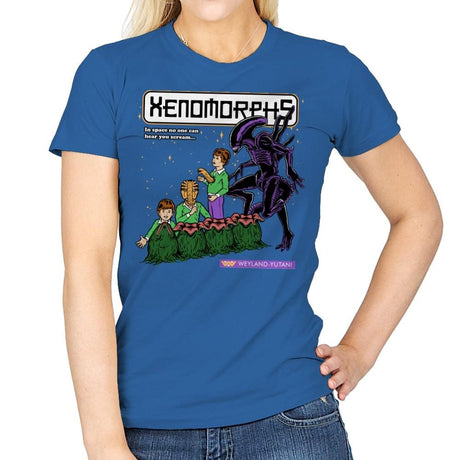 Xenomorphs Book - Womens T-Shirts RIPT Apparel Small / Royal