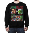 Xmas Fighter - Home Alone 2 vs The Grinch - Crew Neck Sweatshirt Crew Neck Sweatshirt RIPT Apparel Small / Black