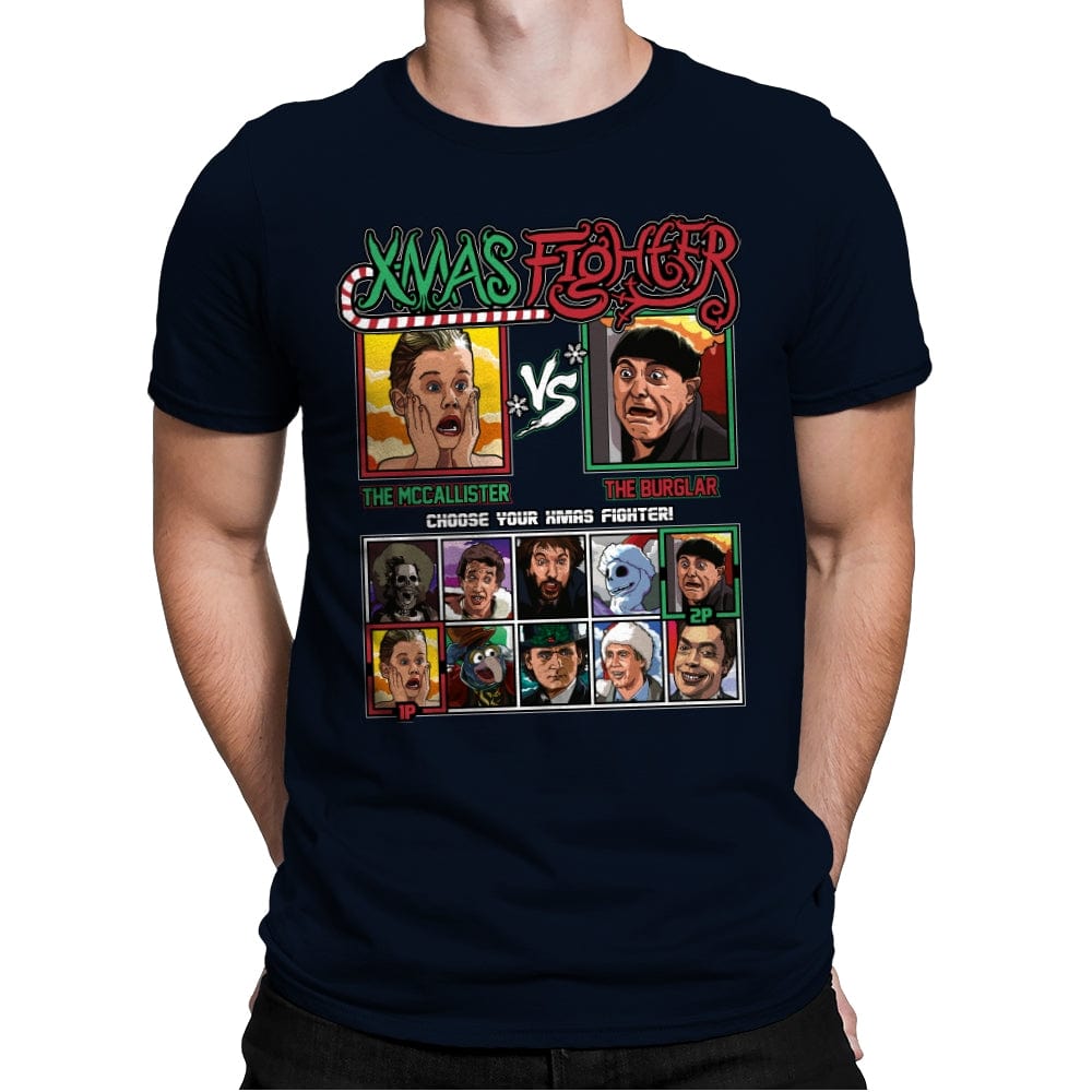 Xmas Fighter - Home Alone - Mens Premium T-Shirts RIPT Apparel Small / Midnight Navy