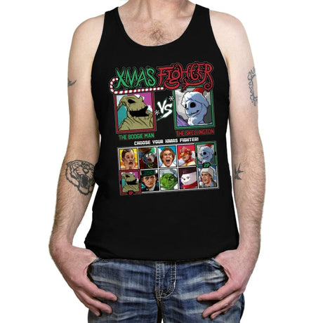 Xmas Fighter - Nightmare Before Christmas - Tanktop Tanktop RIPT Apparel X-Small / Black