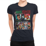 Xmas Fighter - Polar Express vs Jingle All The Way - Womens Premium T-Shirts RIPT Apparel Small / Midnight Navy