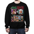 Xmas Fighter - Santa Clause vs National Lampoons Christmas Vacation - Crew Neck Sweatshirt Crew Neck Sweatshirt RIPT Apparel Small / Black