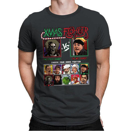 Xmas Fighter - Sticky Bandits vs Wet Bandits - Mens Premium T-Shirts RIPT Apparel Small / Heavy Metal