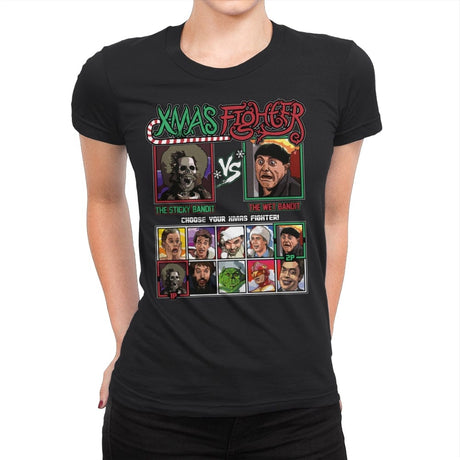 Xmas Fighter - Sticky Bandits vs Wet Bandits - Womens Premium T-Shirts RIPT Apparel Small / Black