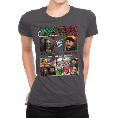 Xmas Fighter - Sticky Bandits vs Wet Bandits - Womens Premium T-Shirts RIPT Apparel Small / Heavy Metal