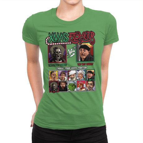 Xmas Fighter - Sticky Bandits vs Wet Bandits - Womens Premium T-Shirts RIPT Apparel Small / Kelly