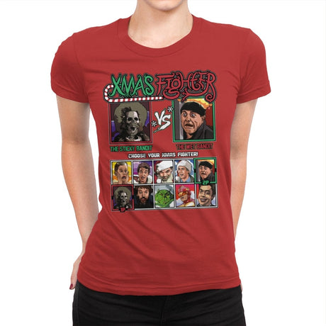 Xmas Fighter - Sticky Bandits vs Wet Bandits - Womens Premium T-Shirts RIPT Apparel Small / Red