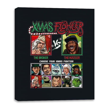 Xmas Fighter - Trading Places - Canvas Wraps Canvas Wraps RIPT Apparel 16x20 / Black