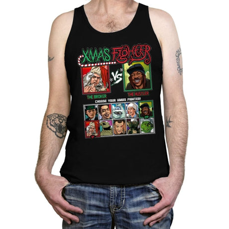 Xmas Fighter - Trading Places - Tanktop Tanktop RIPT Apparel X-Small / Black