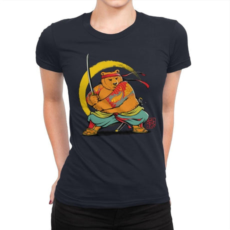 Yakuza Bear Samurai - Womens Premium T-Shirts RIPT Apparel Small / Midnight Navy