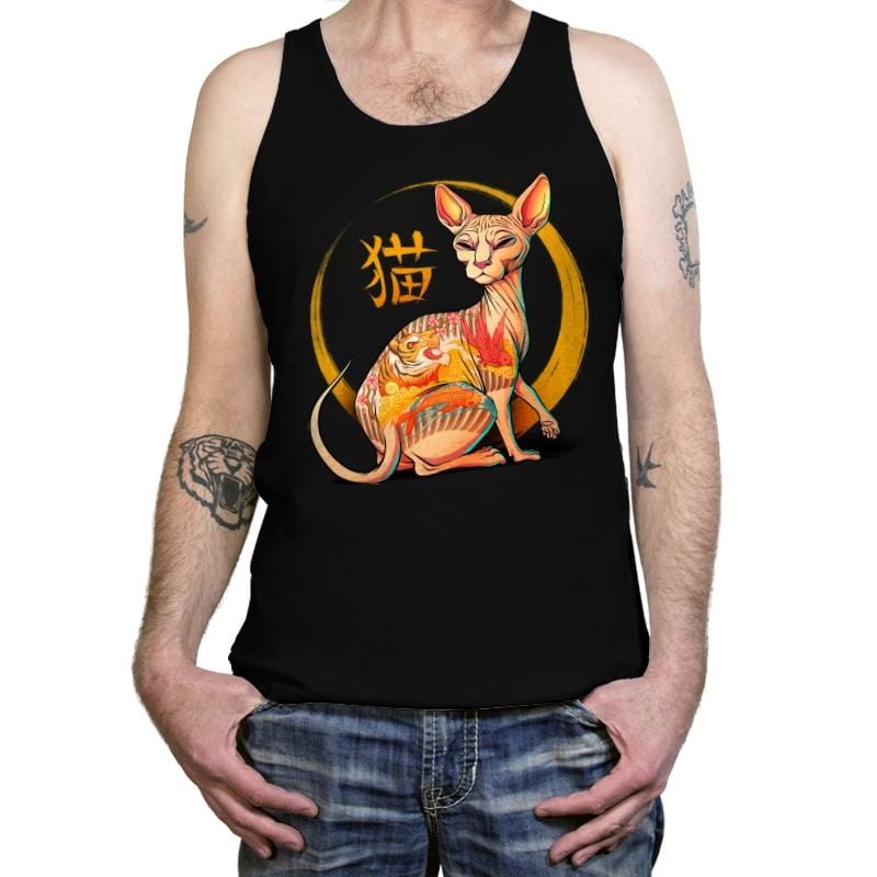 Yakuza Cat - Tanktop Tanktop RIPT Apparel X-Small / Black