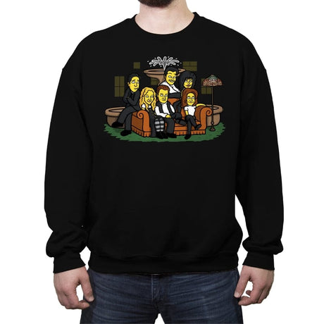 Yellow Friendhsip! - Crew Neck Sweatshirt Crew Neck Sweatshirt RIPT Apparel Small / Black