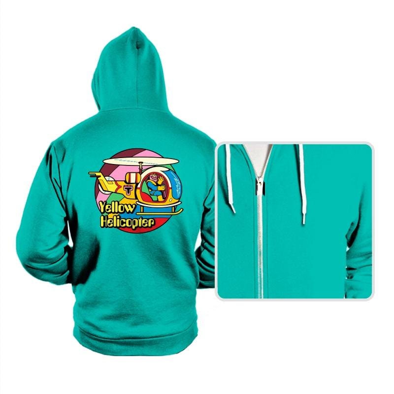 Yellow Helicopter - Hoodies Hoodies RIPT Apparel Small / Teal