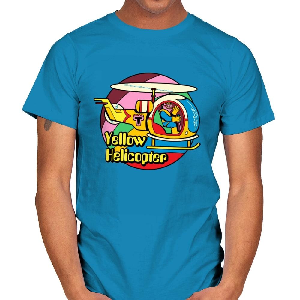 Yellow Helicopter - Mens T-Shirts RIPT Apparel Small / Sapphire