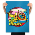 Yellow Helicopter - Prints Posters RIPT Apparel 18x24 / Sapphire