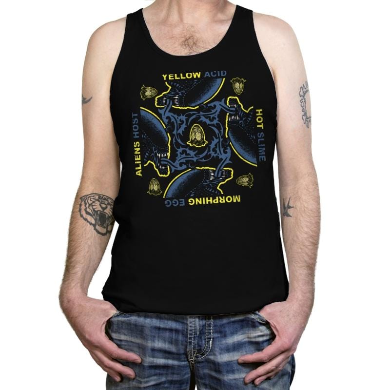 Yellow Hot Morphing Aliens - Tanktop Tanktop RIPT Apparel X-Small / 151515