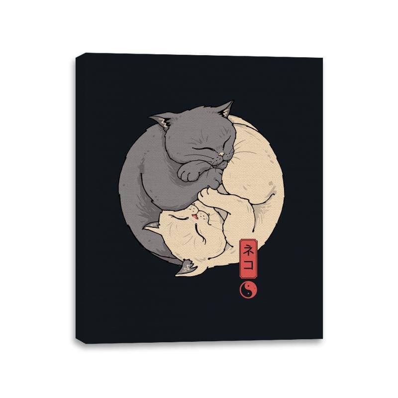 Yin Yang Cats - Canvas Wraps Canvas Wraps RIPT Apparel 11x14 / Black