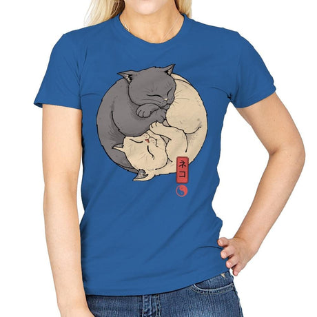 Yin Yang Cats - Womens T-Shirts RIPT Apparel Small / Royal