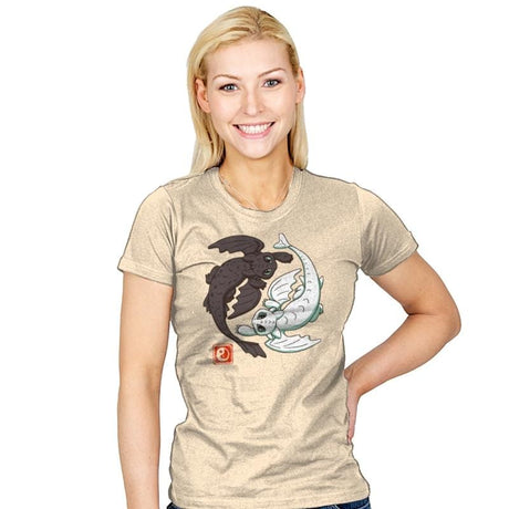 Yin Yang Dragons - Womens T-Shirts RIPT Apparel