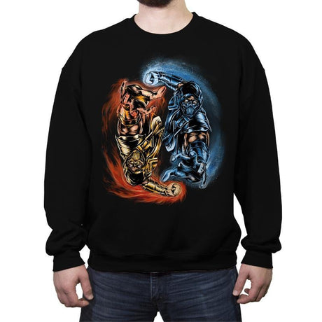 Yin Yang Kombat - Crew Neck Sweatshirt Crew Neck Sweatshirt RIPT Apparel