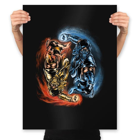 Yin Yang Kombat - Prints Posters RIPT Apparel 18x24 / Black