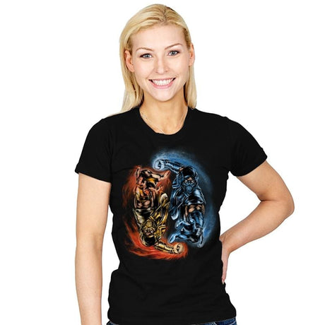 Yin Yang Kombat - Womens T-Shirts RIPT Apparel Small / Black