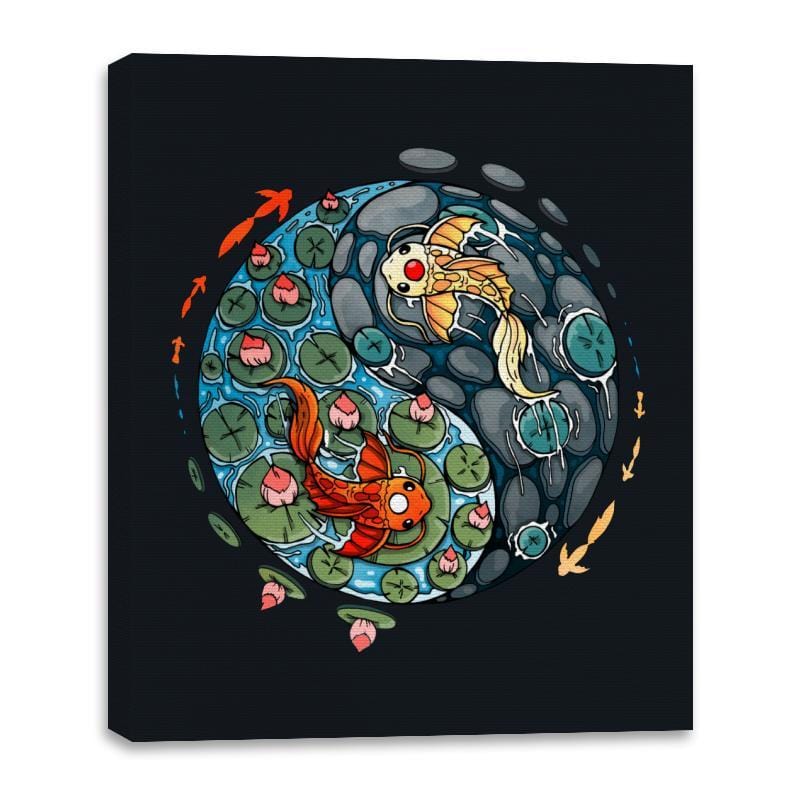 Ying Yang Koi - Canvas Wraps Canvas Wraps RIPT Apparel 16x20 / Black