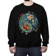 Ying Yang Koi - Crew Neck Sweatshirt Crew Neck Sweatshirt RIPT Apparel Small / Black