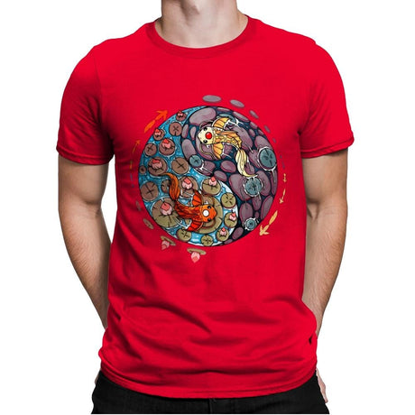 Ying Yang Koi - Mens Premium T-Shirts RIPT Apparel Small / Red