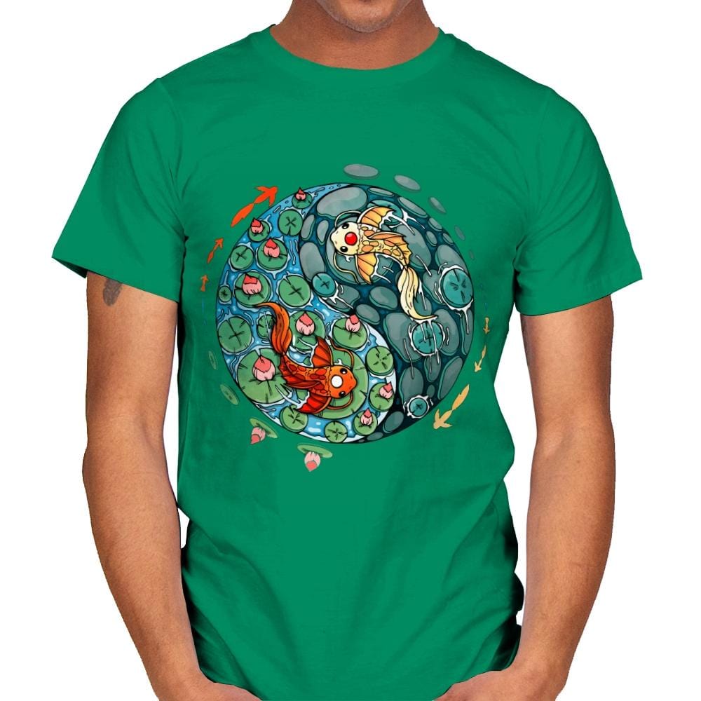 Ying Yang Koi - Mens T-Shirts RIPT Apparel Small / Kelly