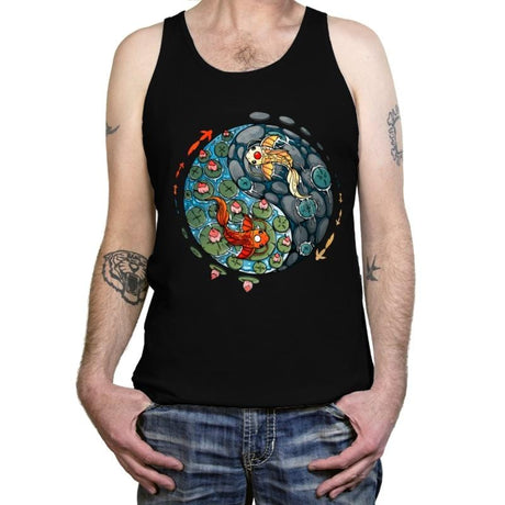 Ying Yang Koi - Tanktop Tanktop RIPT Apparel X-Small / Black