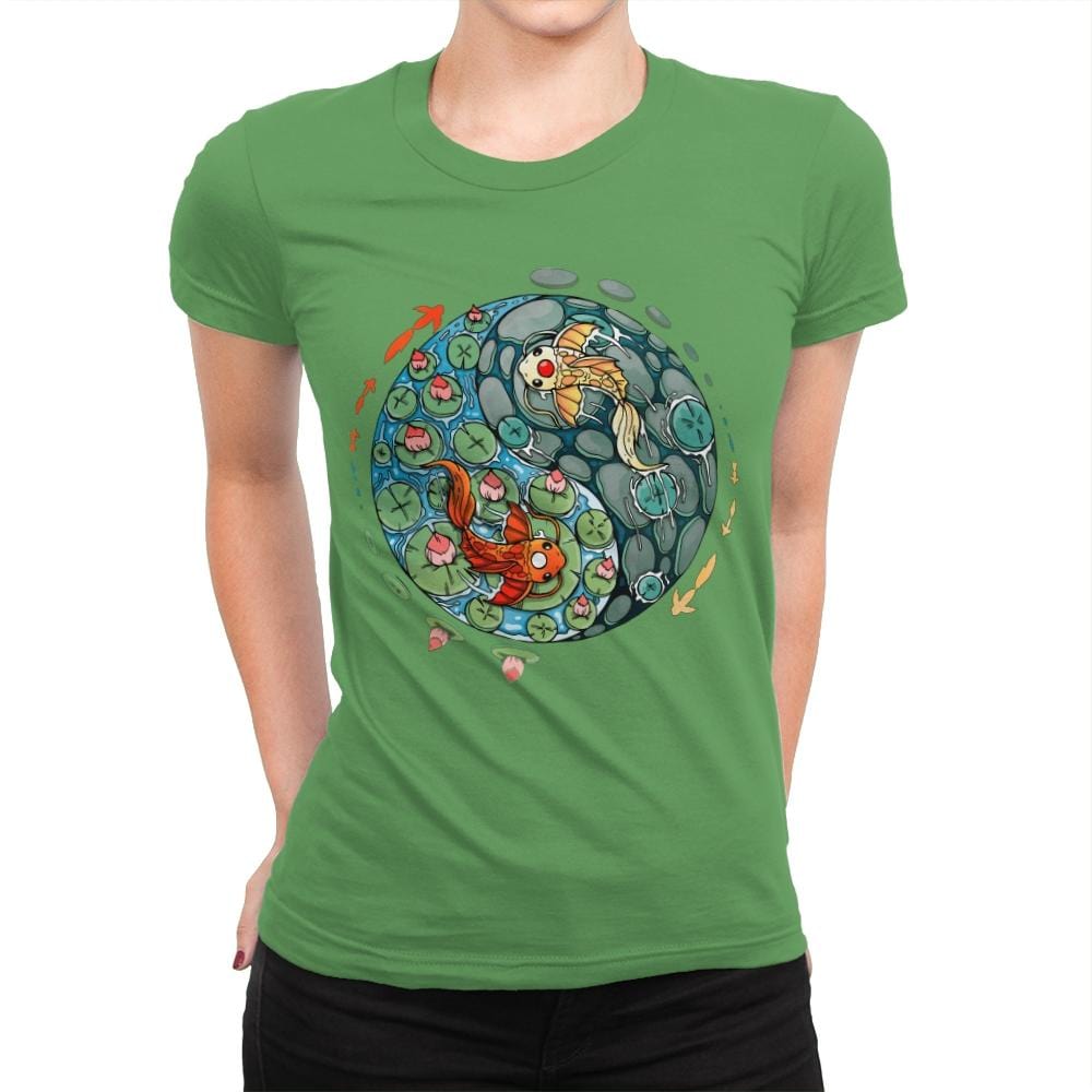 Ying Yang Koi - Womens Premium T-Shirts RIPT Apparel Small / Kelly