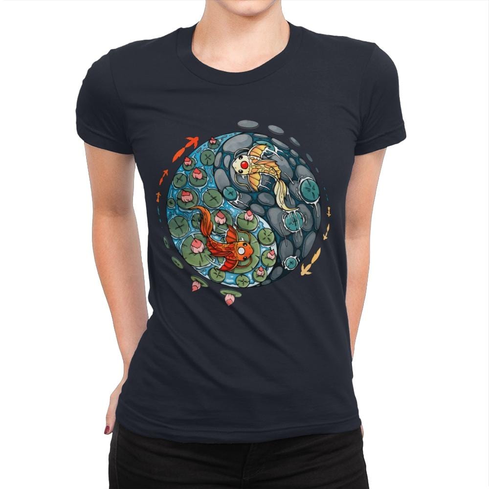 Ying Yang Koi - Womens Premium T-Shirts RIPT Apparel Small / Midnight Navy