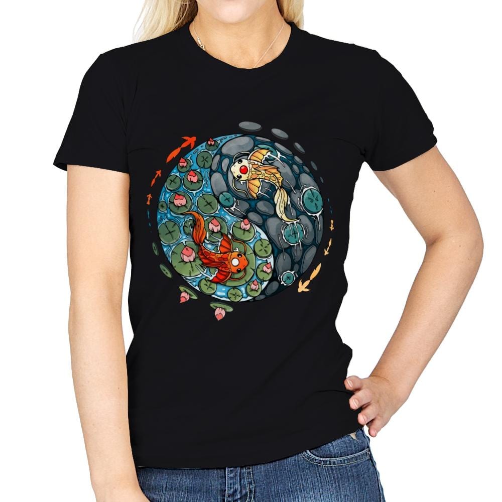 Ying Yang Koi - Womens T-Shirts RIPT Apparel Small / Black