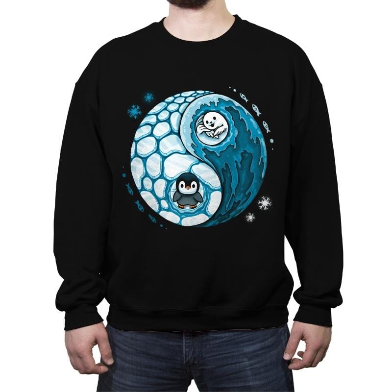 Ying Yang Pole - Crew Neck Sweatshirt Crew Neck Sweatshirt RIPT Apparel Small / Black