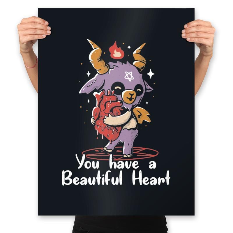 You Have a Beautiful Heart - Prints Posters RIPT Apparel 18x24 / Black