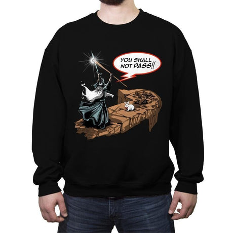 You Shall Not Pass Rabbit - Crew Neck Sweatshirt Crew Neck Sweatshirt RIPT Apparel Small / Black